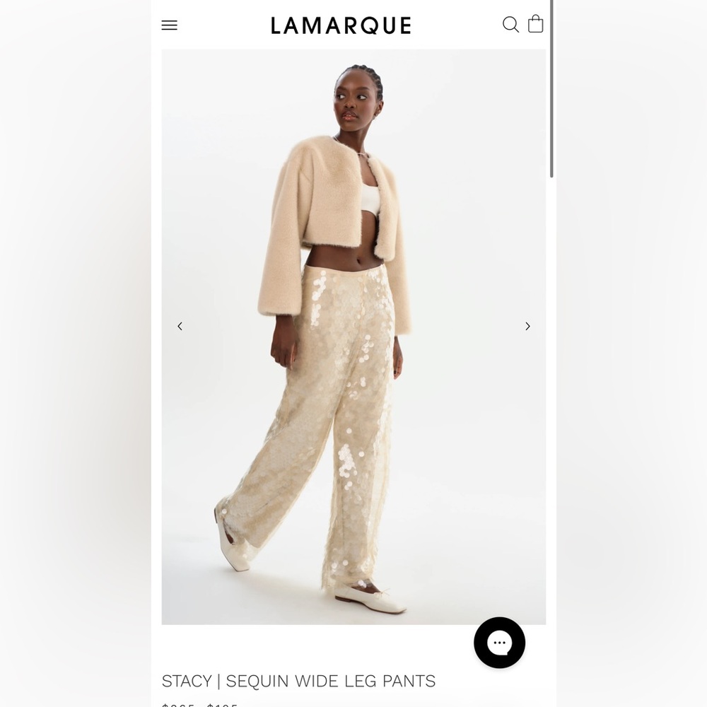 LAMARQUE Stacy Wide Leg Sequin Pants